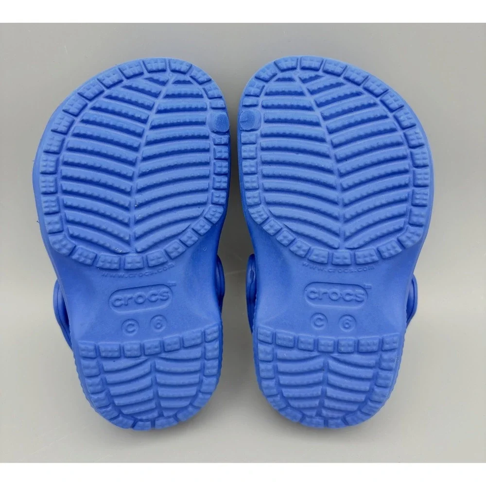 Crocs Classic Clogs Kids C6 Blue Slip-On Closed Toe Comfort Breathable Casual